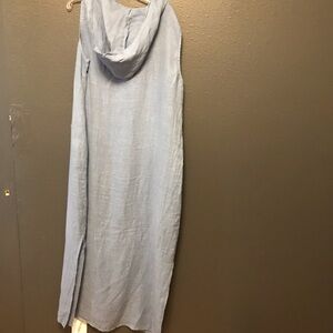 Light Sky Blue Hooded Maxi Dress